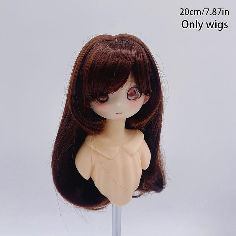 1/3 & 1/4 & 1/6 Bjd Doll'S Wig With Bangs Soft Silk Long Straight Wig Girls Diy Doll Makeup Accessories