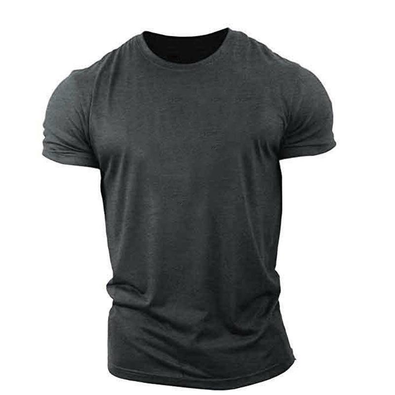 Summer Sports Loose Large Size Cotton Short Sleeve Men'S Training Running Muscle Simple Casual Fitness Short Sleeve T-Shirt
