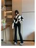 Women's High-Waist Retro Slit Denim Jeans - Petite Skinny Cropped Flare for Autumn/Winter 2022