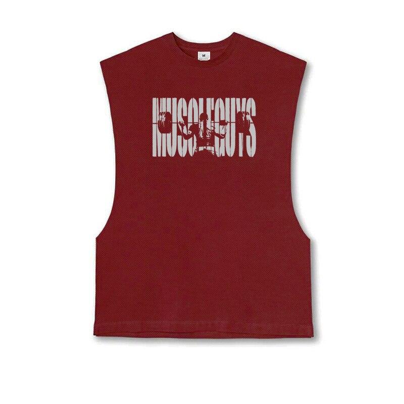 Muscleguys Herren Fitness Running Mesh Schnelltrocknendes ärmelloses T-Shirt Hochwertige atmungsaktive Tanktops