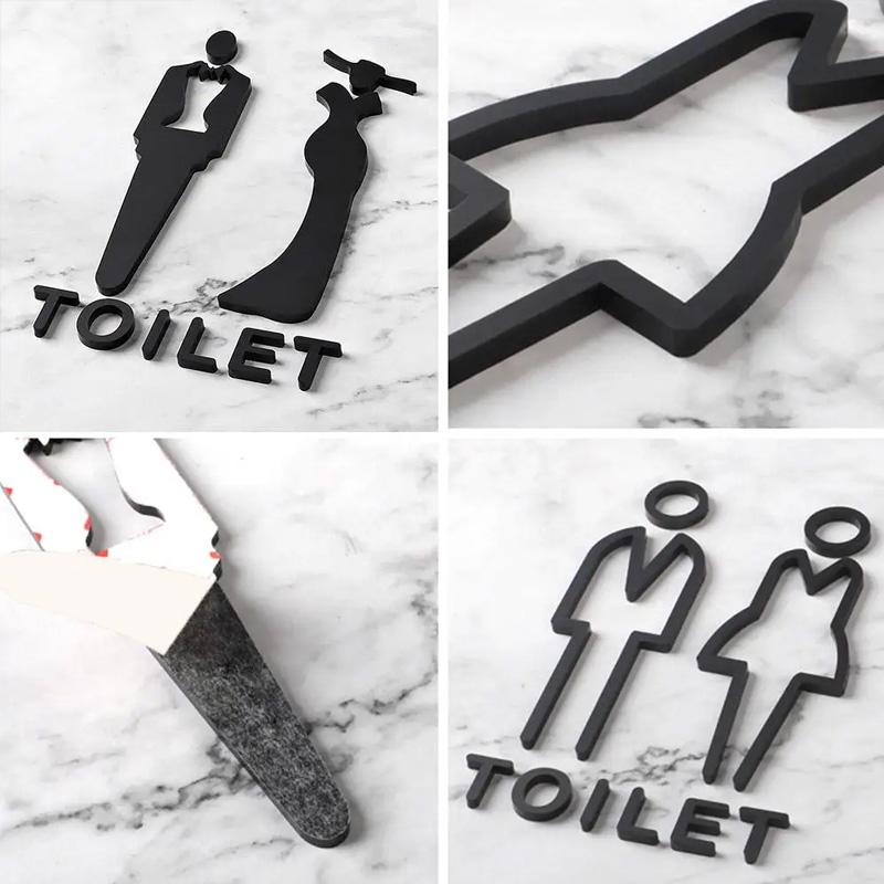 1PC Personalized Creative Door Plates Toilet Sign Signage Board Home Decor Sign Plaque Acrylic