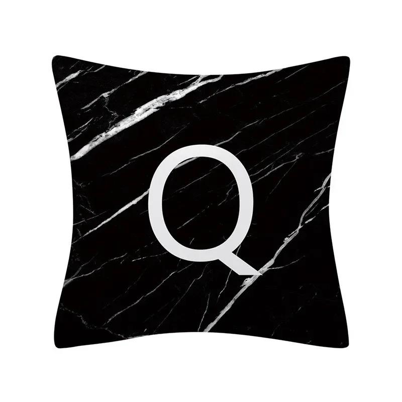 Buchstabe Marmor Textur Druck Kissenbezug Nordisch Schlicht Zimmer Heimdekoration Büro Sitz Wohnzimmer Sofa Kissenbezug