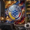 Wall Hanging Tapestry Colombia Football Print Cloth for Living Room Bedroom Home Decor