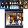 Weihnachtsfensteraufkleber mit Schneeflocken und Rentieren PVC-Aufkleberset für Feiertagsdekoration