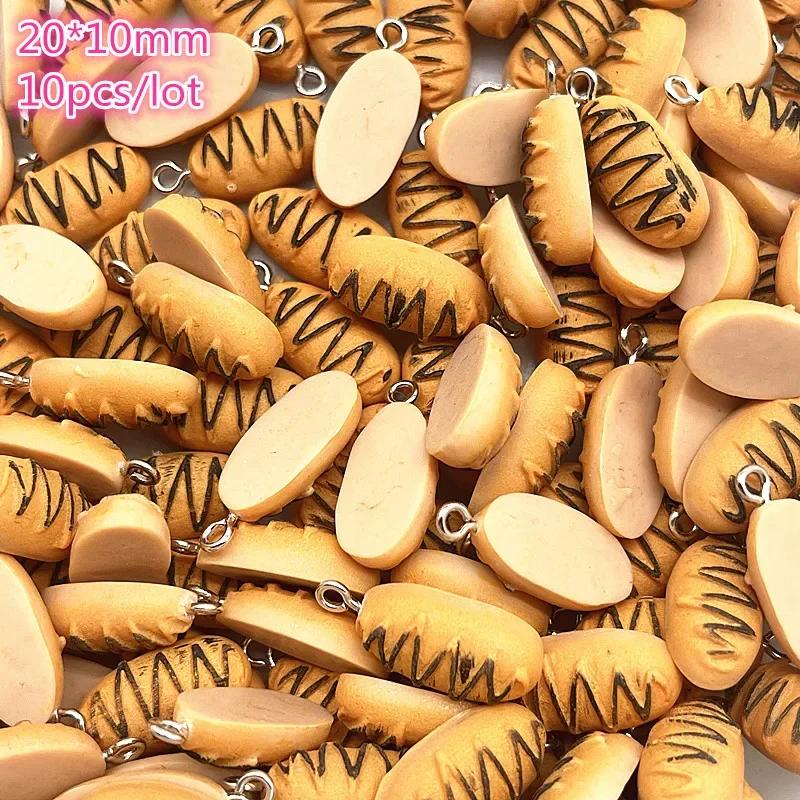 5-10pcs Hamburger Doughnut Cake Resin Beads for Jewelry Making Bracelet Charms Necklace Earring Pendant