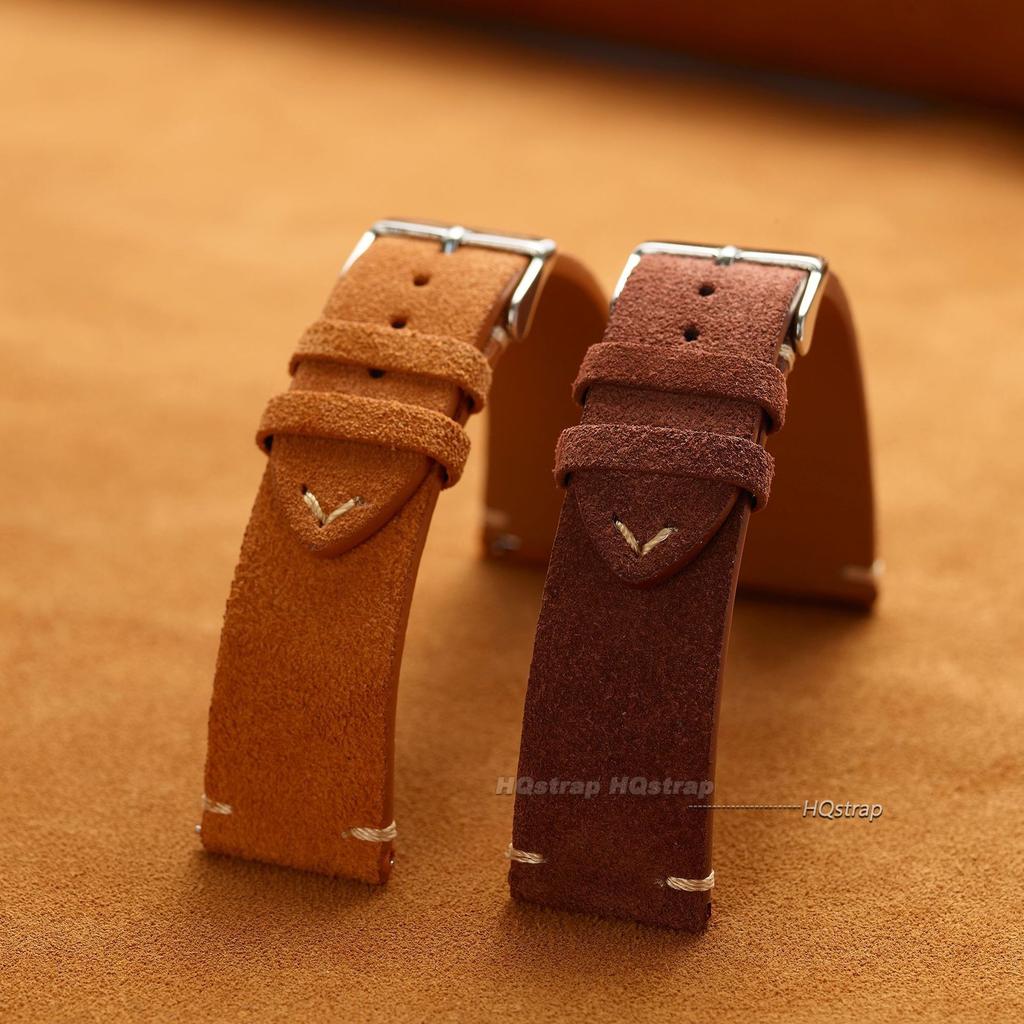 Wildleder Echts Leder Uhrenarmband 16mm 18mm 20mm 22mm für Seiko Schnellwechsel Vintage Handgemachtes Band Hohe Qualität Uhrenarmband