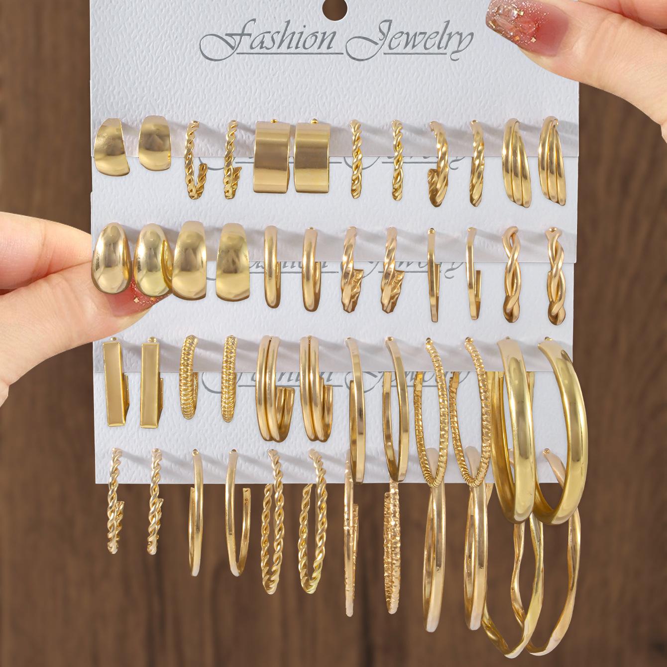 Hot-selling plain ring earrings set, earrings, foreign trade earrings.