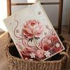 Crystal Pearl Painting 5D DIY Frame Decoration Painting Red Flower Home Wall Decoration Transparent Pearl Gemstone Painting Picture Art Crafts