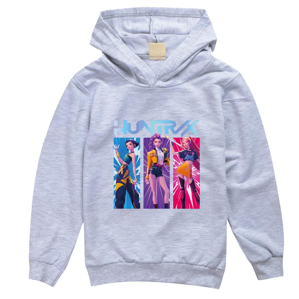 Dziecięce Dziewczęce Anime Kreskówka K-Pop Rumi Zoey Mira Nadrukowane Codzienne Bluzy z Długim Rękawem z Kapturem