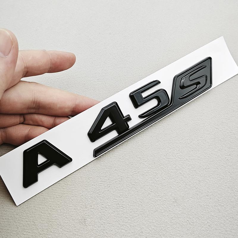 3D ABS Car Letters A45S A45 Logo Rear Trunk Badge Emblem Decals For Mercedes Benz AMG A45 A45S Car Sticker Auto Accessories