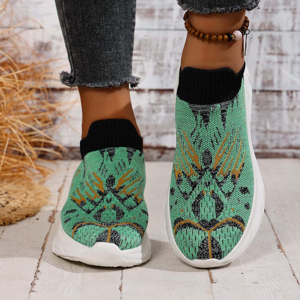 Fashion 2025 New Women Sneakers Casual Knitted Mesh Shoes for Women Breathable Casual Shoes Fashion Comfortable Slip-On Sneakers Women