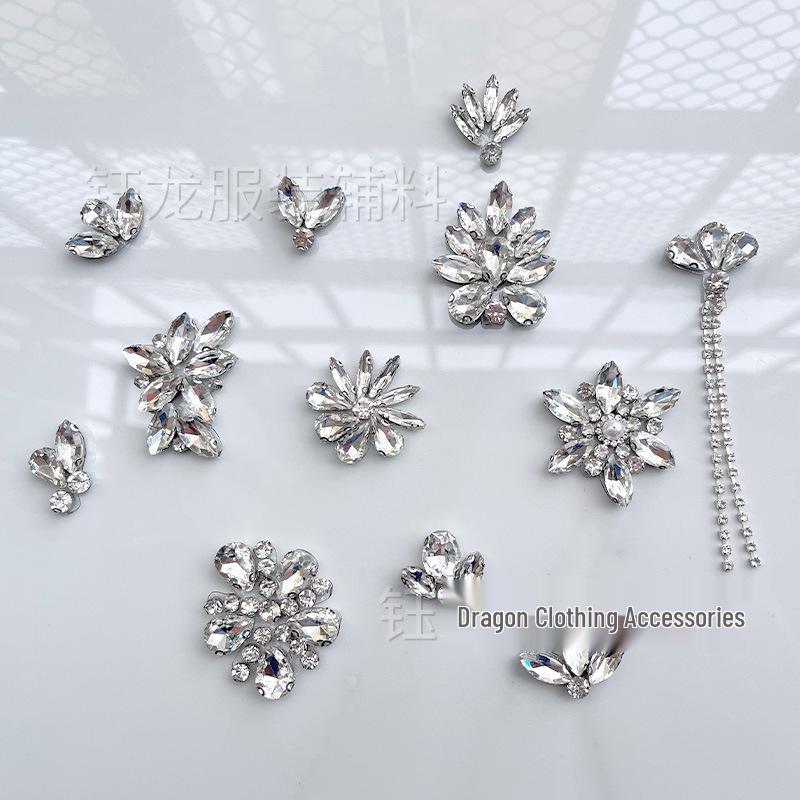 White Rhinestone DIY Hotfix Adhesive Fabric for Crystal Ornaments & Shoe Box Decorations