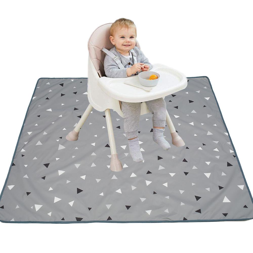 Baby Kleckermatte für unter Hochstuhl Rutschfest Waschbar Wasserdicht Bodenspritzmatte Faltbarer Krabbelteppich Kinderspiel Babymatte