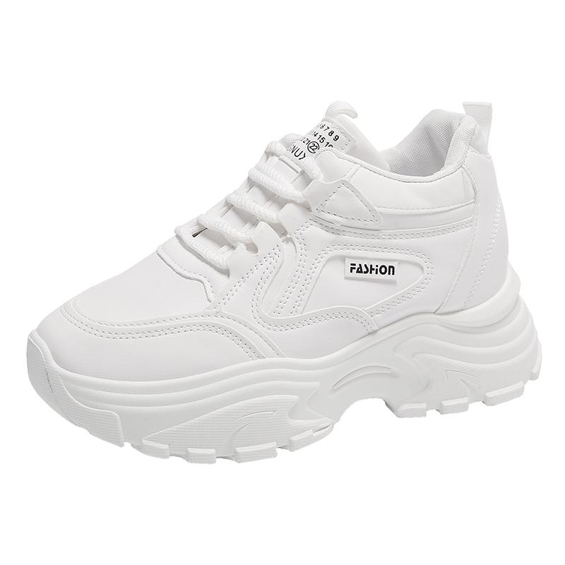 Comemore Women's Black White Chunky Sneakers 2025 Autumn Platform Sports Shoes for Women Thick Sole Casual Tennis Shoes