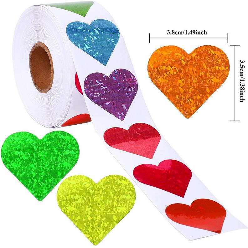 Valentinstag Herz Dekorative Selbstklebende Aufkleber - 500 Stück/Rolle