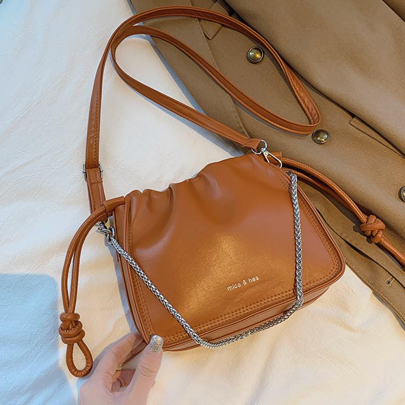 Trendy Street Style Pu Leather Bucket Bag For Casual Commuting Fall 2023