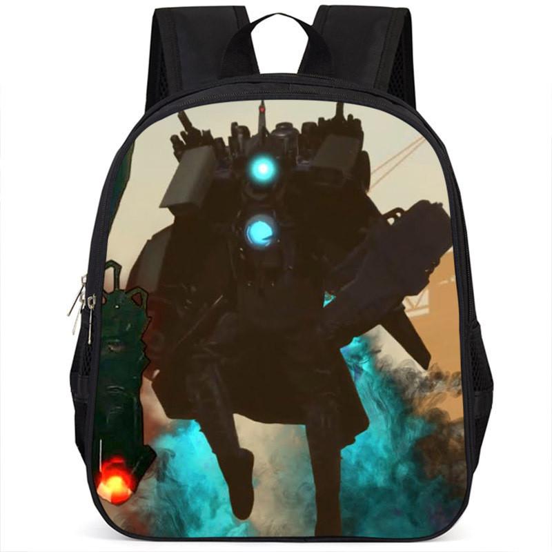 Fashionable Skibidi Toilet Kids Backpack Large Capacity Nylon Bag Unisex Design