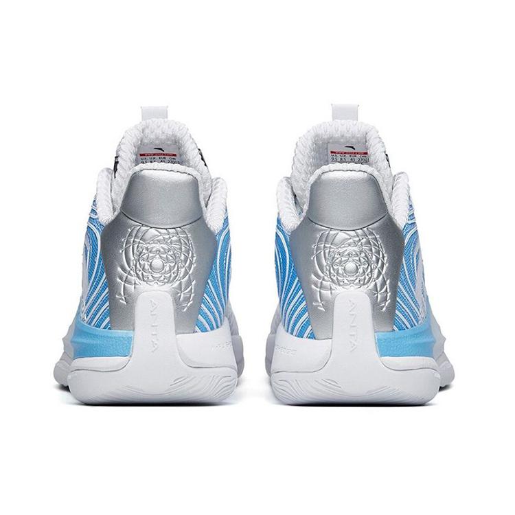 New Anta Shu Bomb Technology Sky 5 Cushioning Anti Slip And Wear Resistant Low Top Basketball Shoes Men's White Blue 112211605-5