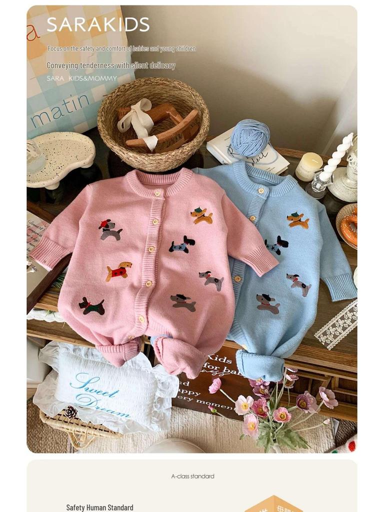 Autumn & Spring Baby Knitted Romper - Infant & Toddler Full Moon Outfit