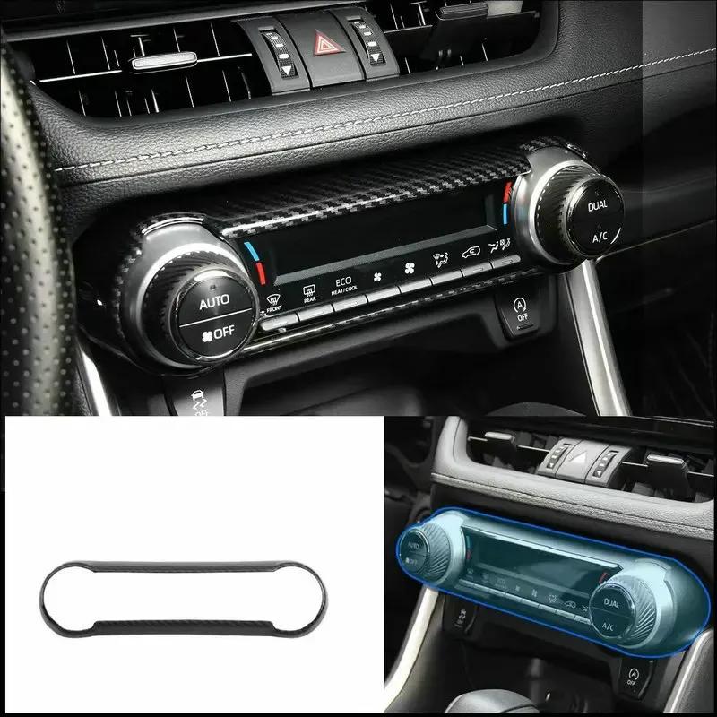 ABS Carbon Fiber Style Central Middle Air AC Conditioning Control Panel Cover Trim for Toyota RAV4 XA50 -2024 Interior Parts