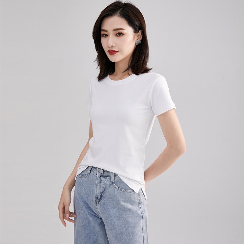 T-shirt a maniche corte a righe stile coreano da indossare sotto girocollo primavera da donna Ins moda donna top ampio taglia grande