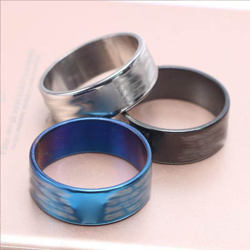 Hollowed Copper Coin Stainless Steel Ring for Attracting Wealth and Good Luck