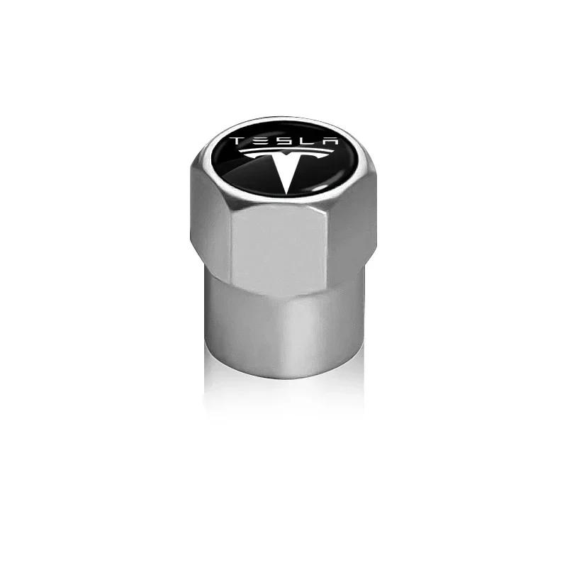 

Car Sticker Tesla Car Tire Valve Wheel Tyre Air Valve Dust Covers Stem Caps for Tesla Model 3 Model X Y SpaceX Interior Roadster срібний