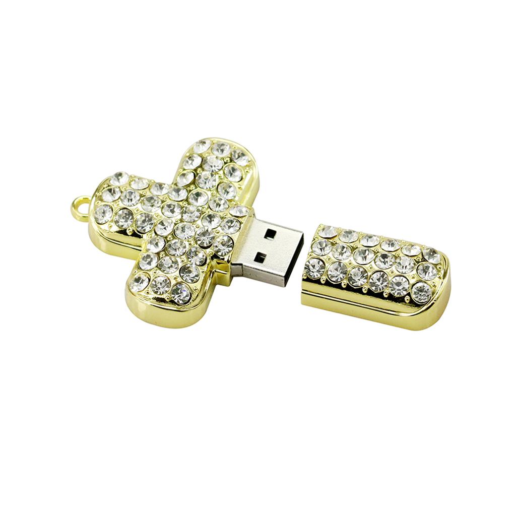 USB 3.0 High Speed External Storage USB Flash Drive 16GB 32GB Metal Pendrive 64GB 128GB 256GB Crystal Jewelry Cross Memory Stick