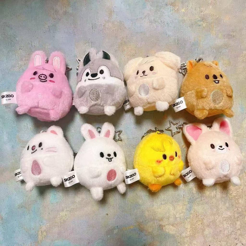 8pcs Straykids Plush Egg Keychain Rabbit Fur Mini Plush toy Han Pendant Keychain Fans Gift Animals Stuffed Plushie Doll
