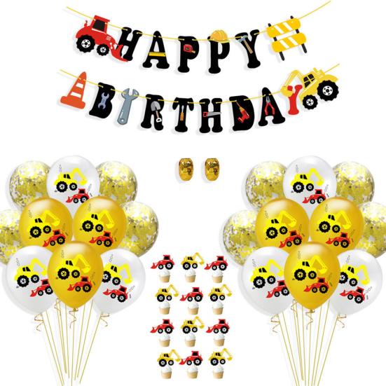 1Set Latex Kids Engineering Car Dot Balloon Boys Theme Birthday Party Gift Decor