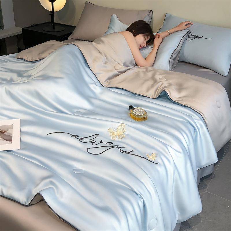 Home Bedding Quilt New Ice Cool Summer Bedding Set 1/Four Piece Twin Full Size Oversized Duvet Sheet Pillow Case