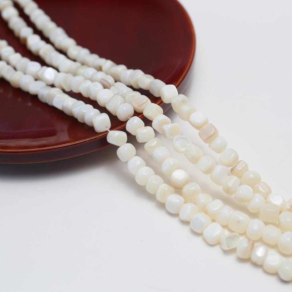Natural Freshwater Shell Beads White Irregular Beads 6-7mm For Jewelry Making DIY Necklace Bracelet Earrings Accessory Length 38cm