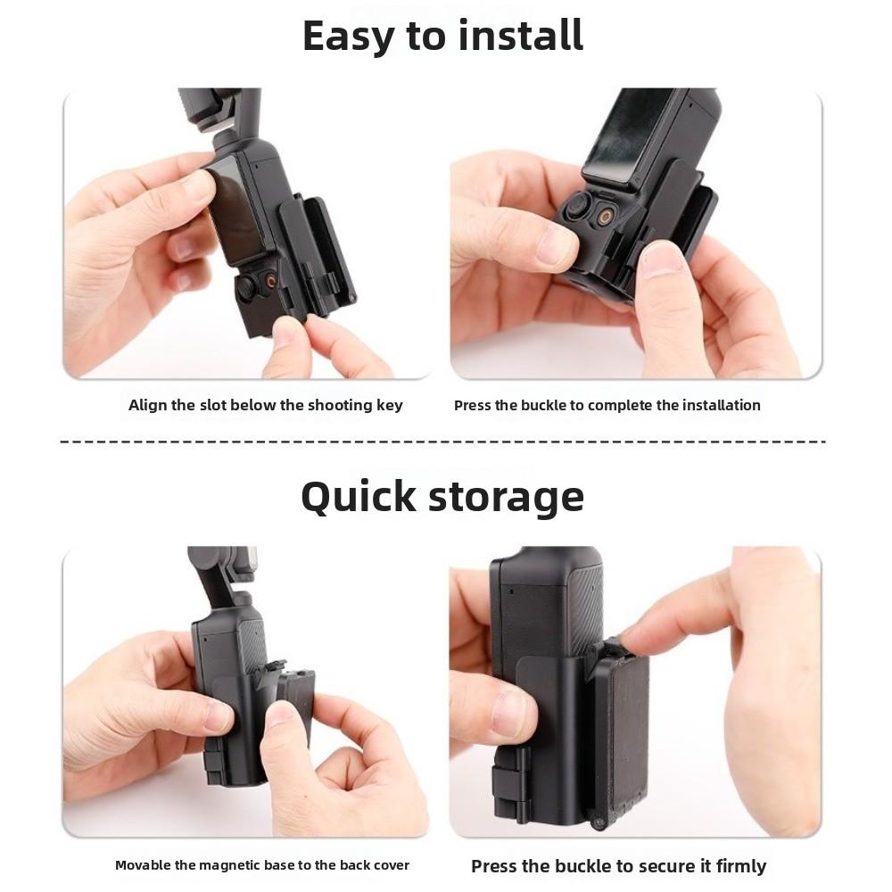 Black Clip Holder Mount Plastic Magnet Camera Base New Sport Camera Mount for DJI Pocket 3