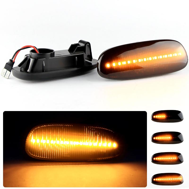 2pcs Dynamic LED Turn Signal Lamp For Subaru Impreza 1993-2001 Amber Turn Signal Lights DC12V T10-Plug OEM#:84401FA050 84401FA04