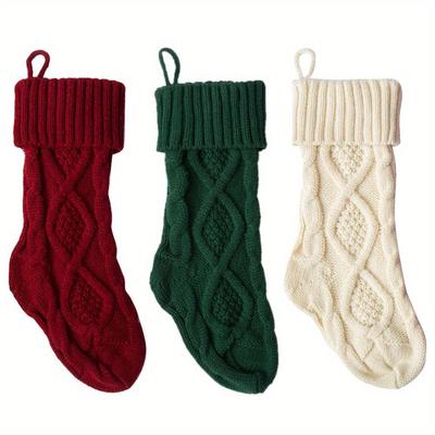 Gestrickte Weihnachtsstrümpfe Dekoration Weihnachtsgeschenktüte Kamin Dekoration Weihnachtsmann Elch Socken Weihnachten Hübsche Geschenktüte