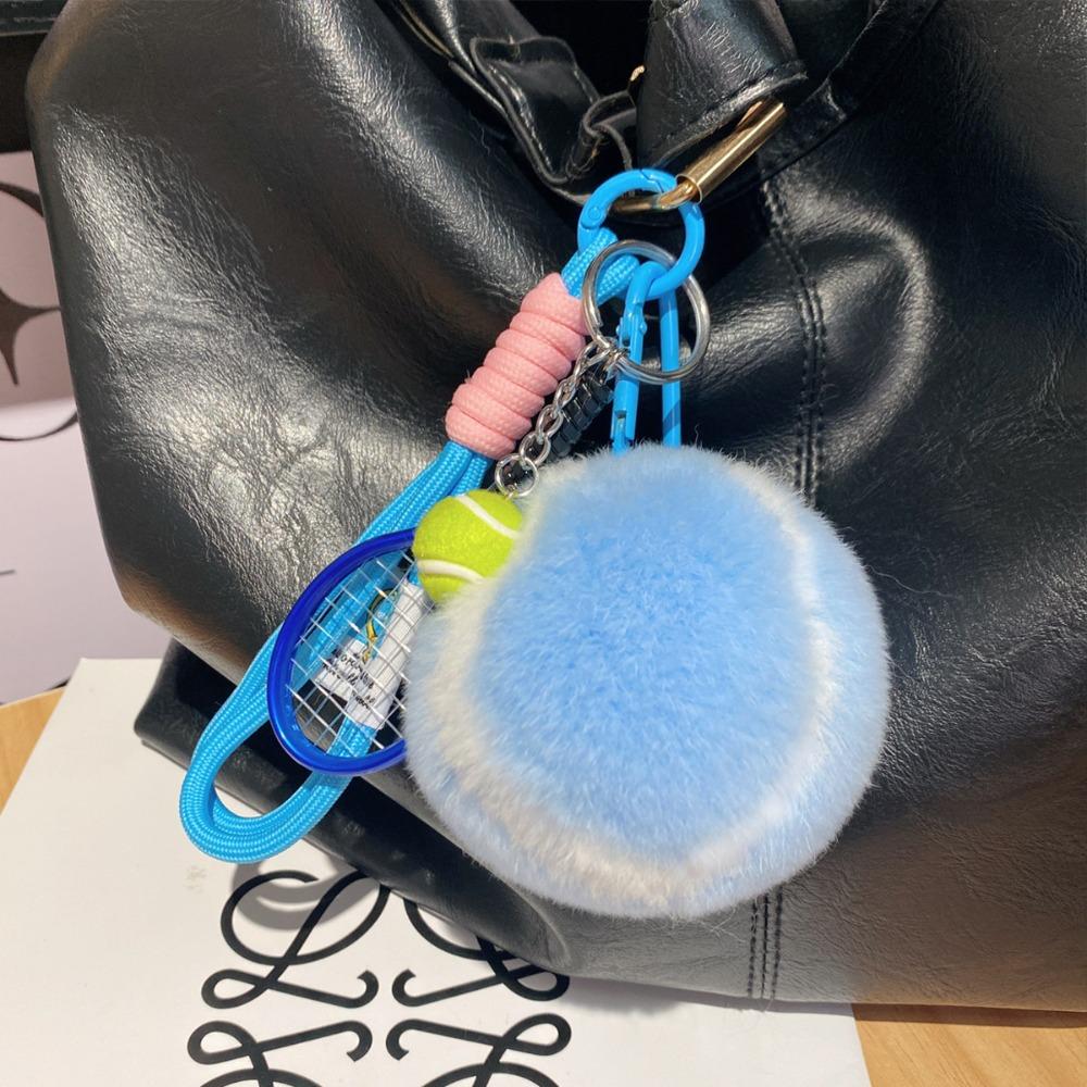 Backpack Hanging Tennis Ball Plush Pendant Plush Plush Tennis Keychain  Creative Gift
