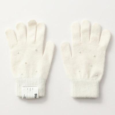 BLUE SUNFLOWER Bluesf Angora Wool Knit Gloves - Ivory