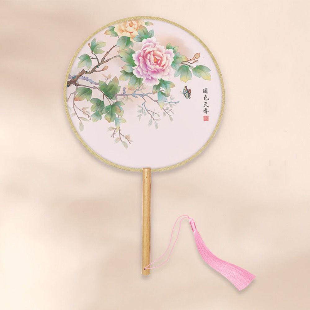with Pendant Embroidery Fan Chinese Style Silk Fan Classical Chinese Style Fan Photography Prop