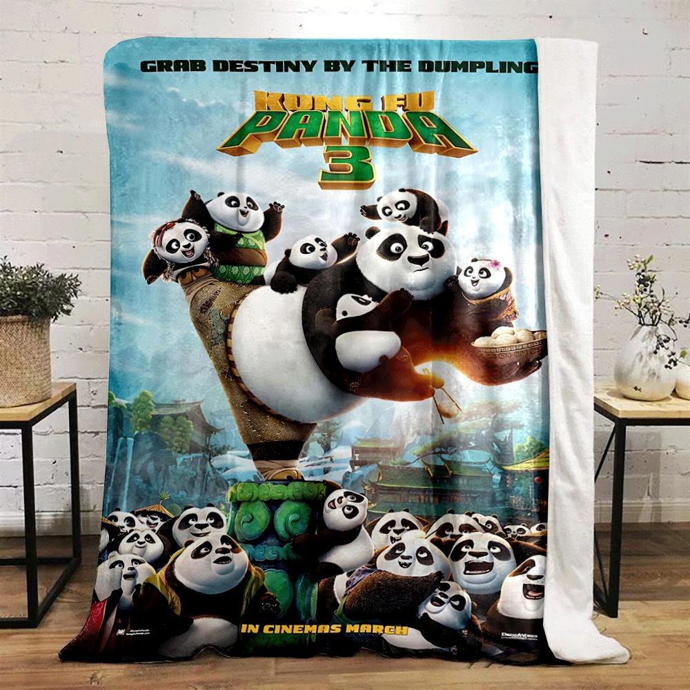 Pandas Gathered Joyfully with Dumplings In a Vibrant, Scenic Village. for All Seasons Blanket Lunch Break Throw Gift