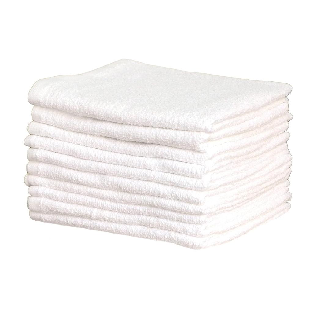 19inch Face towel white thin 10-piece set 200 monme quick-drying 100 cotton 86cm long size washing sauna gym sports easy wrap suitable commercial use