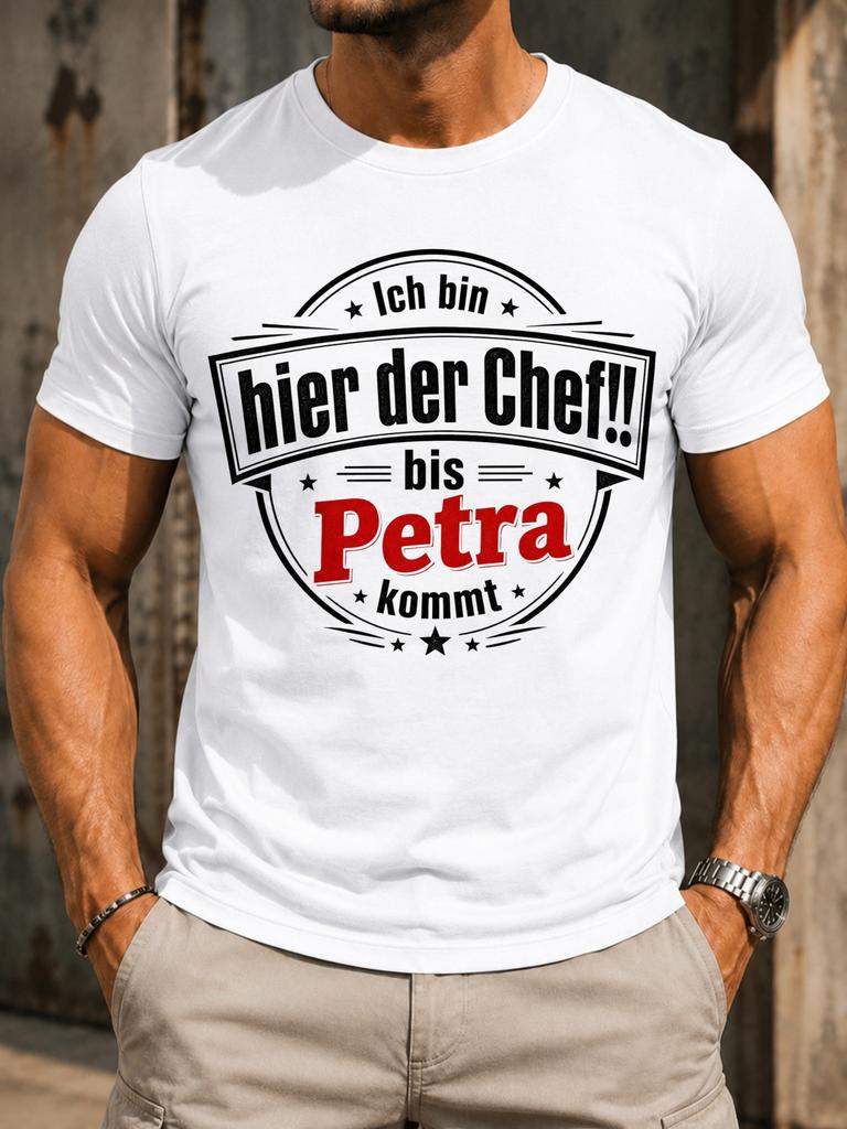 I Am The Boss Here Until Petra Comes Vintage Round Stars Ribbon Funny Gerunisex Boss Humor Unisex Unisex All Tshirt