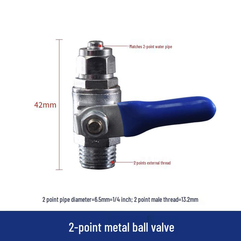 4–Way Inlet Tee Ball Valve 3-Way Pure Water Machine All-Copper Switch Valve
