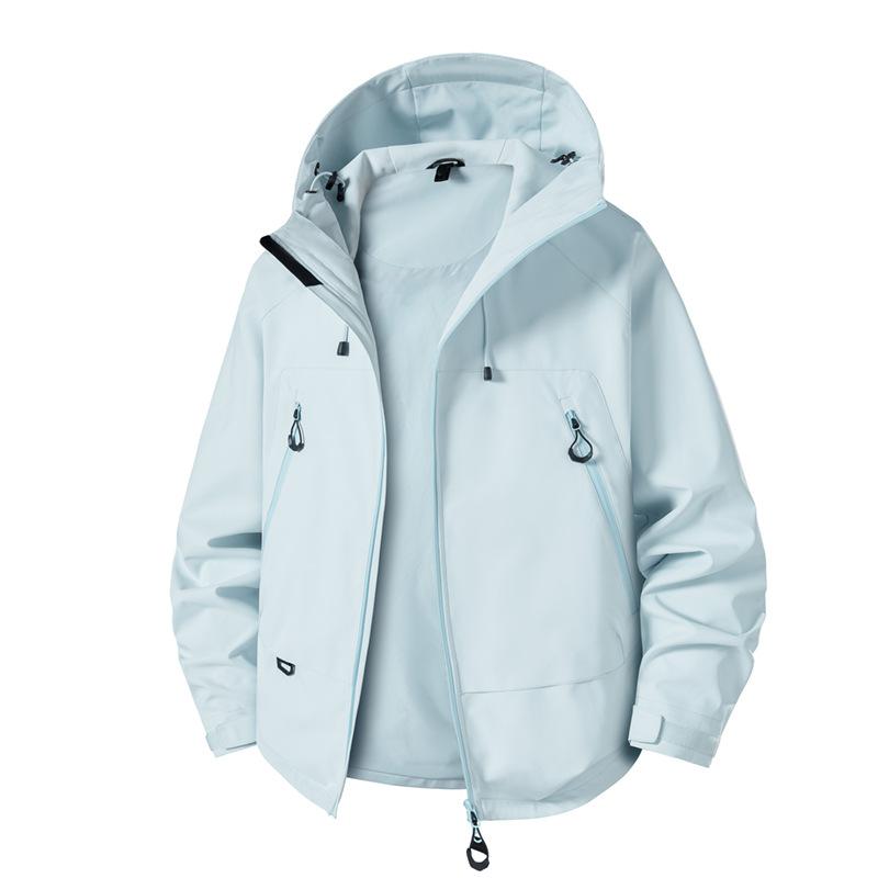 New Spring and Autumn Hooded Jacket for Men Outdoor Loose Couple Windproof Waterproof Work Jacket