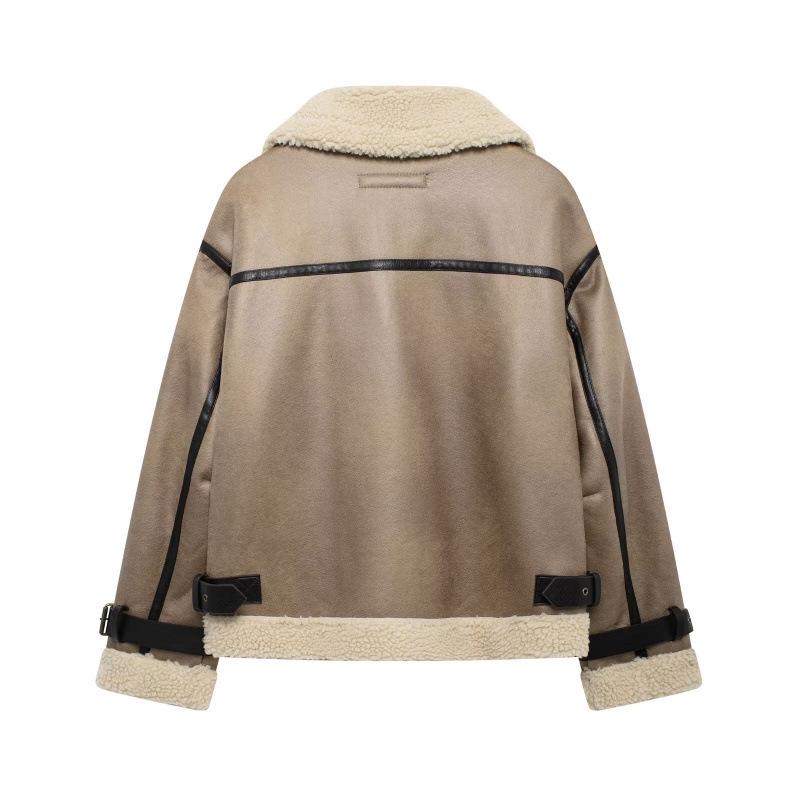 Autumn European & American Women's Tie-Hem Double-Sided Jacket Coat