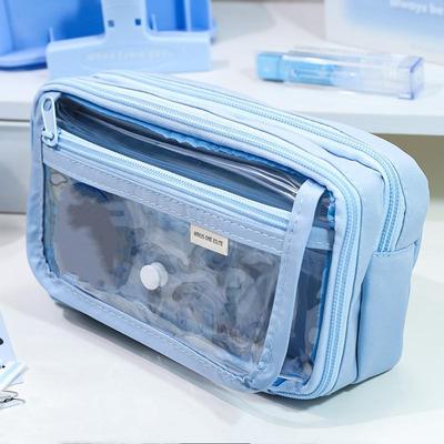 Transparente Vordertasche, Bleistifttasche, Federmäppchen, große Kapazität, 8-lagige Aufbewahrungstasche für Schreibwaren, Schule