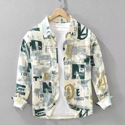 Hip-Hop Printed Shirt Long Sleeve Men's Trendy Cool Casual Spring Autumn New Men's Personality Shirt