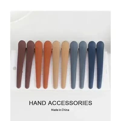 

10 Pcs Fashion Solid Color Frosted Rubber Word Clip Makeup Bangs Hair Clip Styling Tool Perm Fashion Accessories 05