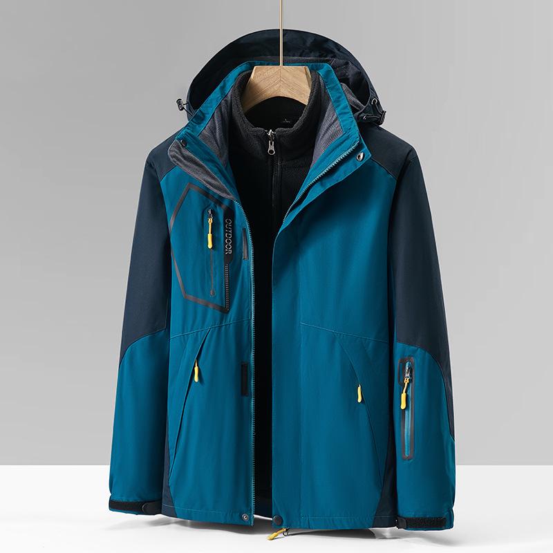Unisex 3-in-1 Outdoor Climbing Suit for Tibet: Waterproof, Windproof Jacket with Removable Fleece Liner