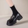 British Style Small Leather Shoes Women's Autumn 2025 New Platform Non-slip Loafers Round Head One Pedal Single Shoes Ins