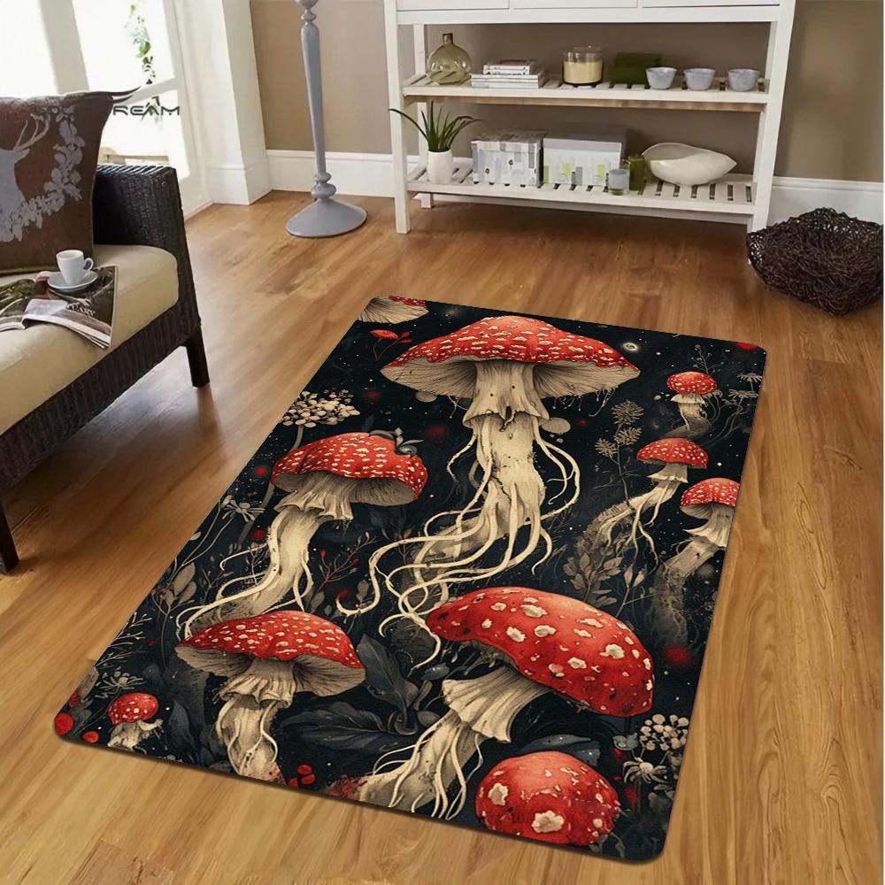 Creative INS Witch Forest Red Mushroom Magic World Carprt for Living Room Bedroom Decor Soft Area Floor Mat Kitchen Rug Gift